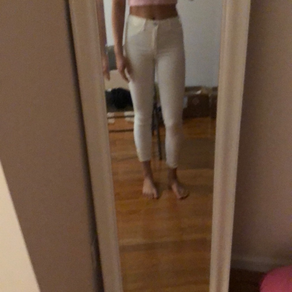 White skinny jeans low rise